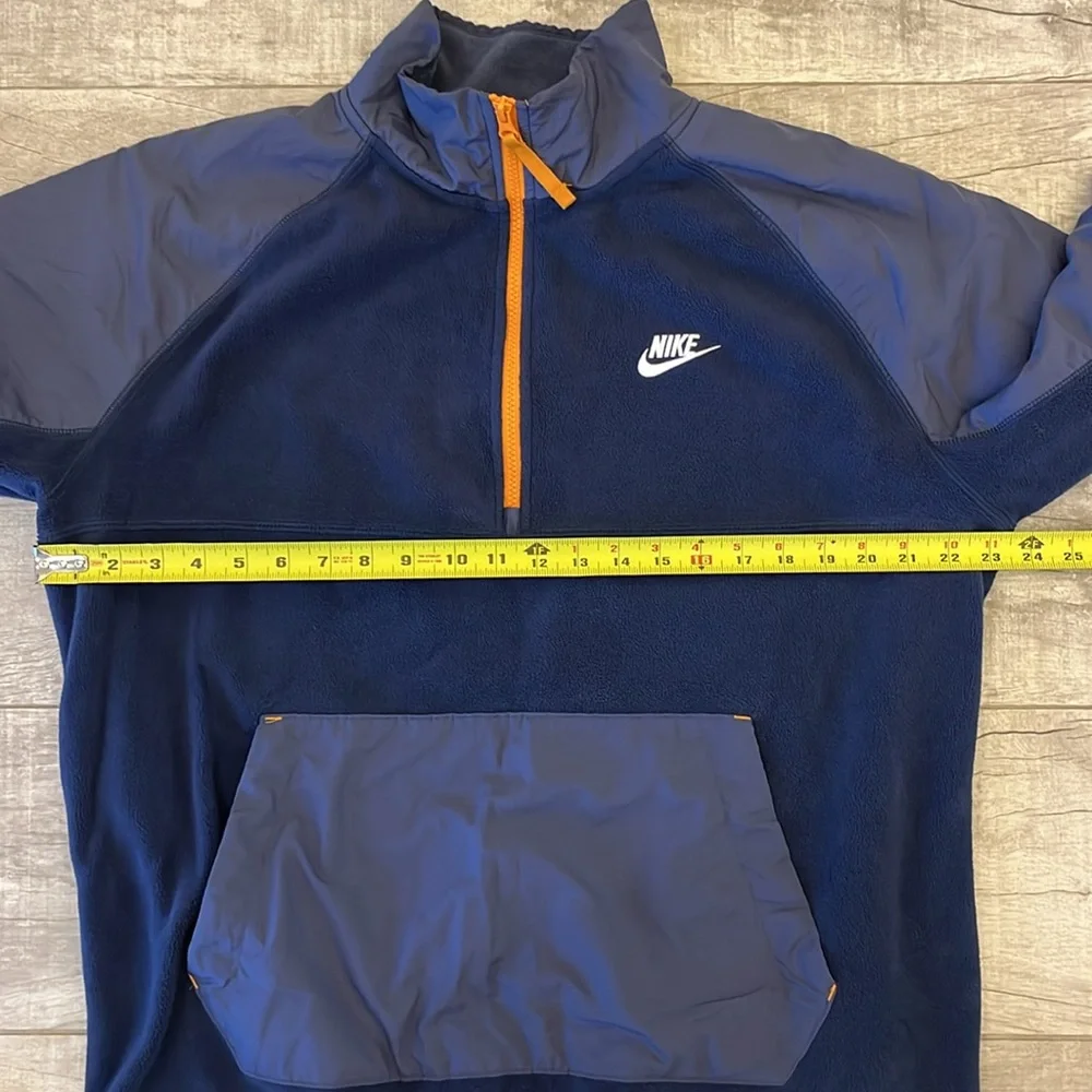 Men's L Nike Sportswear Fleece 1/2‎ Zip Pullover Sweatshirt Blue